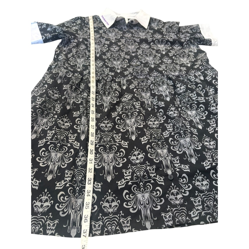 Disney Parks Haunted Mansion Glow in the Dark Wallpaper Print Shirt Dress XL - Picture 6 of 11